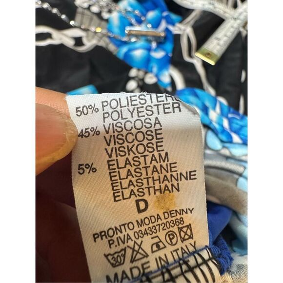 Pulp blue printed short sleeve cowl neck top XL - Picture 6 of 6